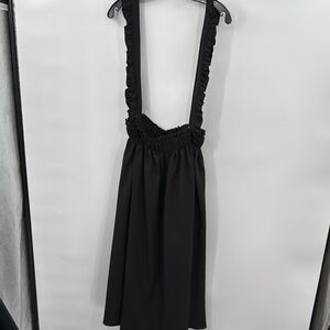 SHEIN Black Skirt with Ruffled Shoulder Straps Size XL